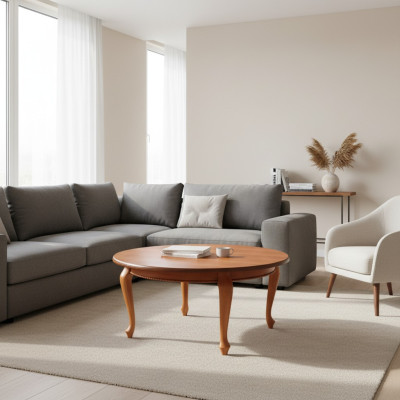 Tisch Esstisch Holztisch XXL Konferenztisch Rund Deko S19 RADIUS 150+50 CM