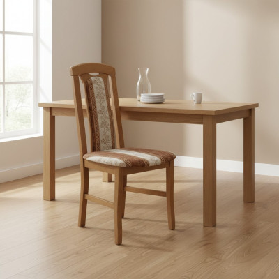 MASSIVHOLZ STUHL HOLZ DESIGNER STUHL ESSZIMMERSTUHL KLASSISCH BEIGE DEKORATIVE