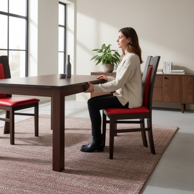 MASSIVHOLZ STUHL HOLZ DESIGNER ROT STUHL ESSZIMMERSTUHL KLASSISCH DEKORATIVE