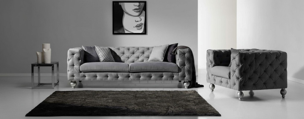 Sofagarnitur Chesterfield Set 252cm + Sessel Sofa Couch designer Dekor Sofa