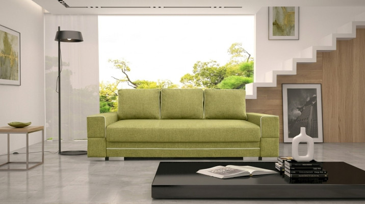 Schlafsofa Klappcouch 3-Sitzer Schlaffunktion + Bettkasten Couch Sofa Klappsofa