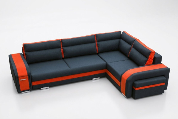 Sofa Schlafsofa Designer Sofa mit Bettfunktion + Bettkasten Ecksofa Couch (Neu)