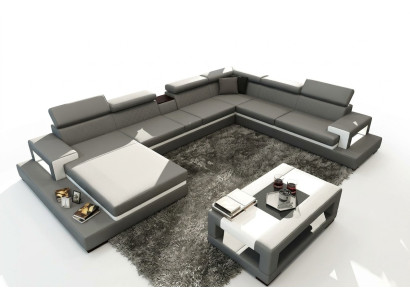 Ledersofa Sofa Ecksofa U Form Couch Wohnlandschaft Designer Sitz Ecke