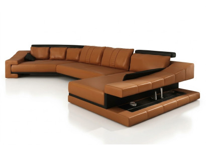 Ledersofa Wohnlandschaft XXL Ecksofa Bigsofa Couch Garnitur Designersofa PHM105