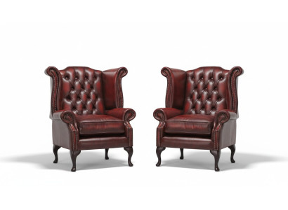 Echter Chesterfield  Ohrensessel Sessel Couch Sofa Polster Sitz Lounge Antik