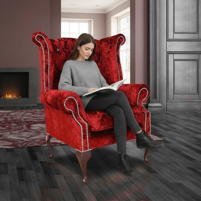 Ohrensessel Chesterfield Sessel Sitz Club Lounge Fernseh Sofa Relaxsessel Neu