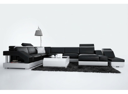 Ledersofa Sofa Couch Wohnlandschaft Ecksofa Garnitur Design Modern Sofa K5011