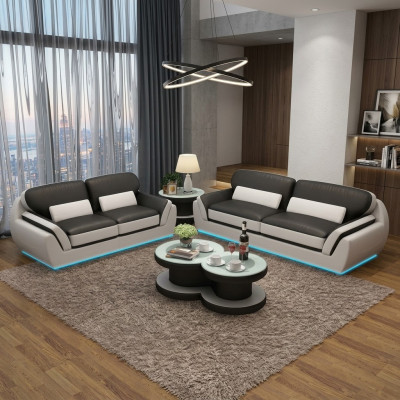 Ledersofa Couch Sofagarnitur Neu 3+2 Sitzer Garnitur Modern Design Sofa
