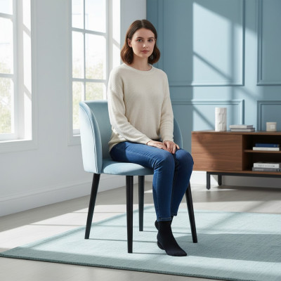 Design Lounge Club Stuhl Esszimer Lehn Relax Polster Gastro Stühle Sessel Livia