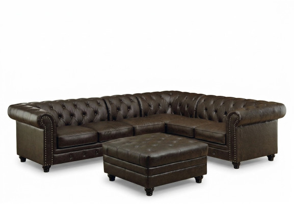Chesterfield Ecksofa Sofa Couch Ledersofa Polster Eck Couch Garnitur Design #336
