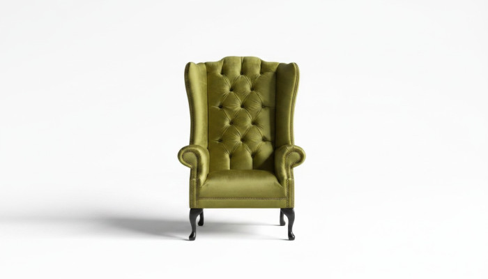 Ohrensessel Sessel Fernseh Design Polster Sofa Couch Chesterfield Textil Neu 343
