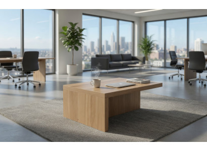 Zeitloser Couchtisch aus Holz mit minimalistischer Form