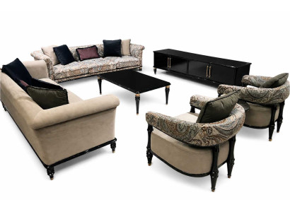 Wohnzimmer Sofagarnitur 3+3+1+1 Sitzer Luxusmöbel Komplettes Design