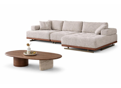 Wohnzimmer Set Moderner Stil Beige Elegantes Design Weiches Sofa