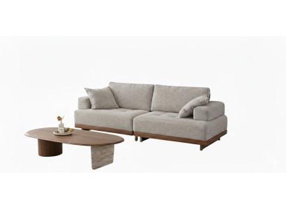 Wohnzimmer-Set Moderner Stil Stoffbezug Elegantes Design Beige Farbe