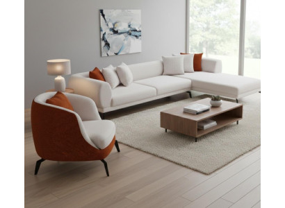 Wohnzimmer Sofa Set Ecksofa L-Form mit Sessel Luxusmöbel Sofagarnitur