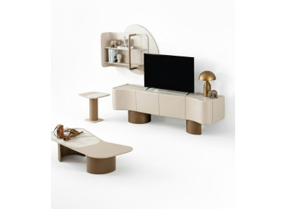 Wohnzimmer Set Moderner Stil Beigefarbene Minimalistisches Design