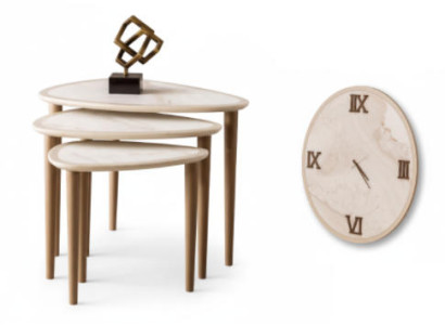 Wohnzimmer Set Moderner Stil Holzrahmen Beige Raffiniertes Design