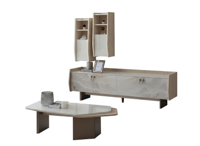 Wohnzimmer-Set Couchtisch Oberer Block Unterer Block Moderner Stil Neu