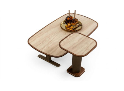 Wohnzimmer Set Moderner Stil Braune Farbe Elegantes Design Holzrahmen