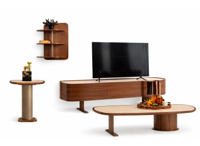 Wohnzimmer Set Moderner Stil Braune Farbe Minimalistisches Design