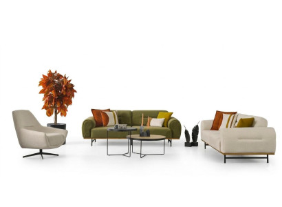 Wohnzimmer Set Moderner Stil Beige Farbe Holzrahmen Elegantes Design