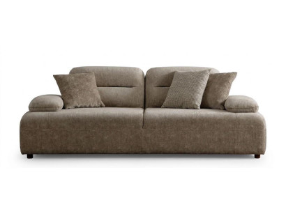 Wohnzimmer Sofa Moderner Stil Beige Holzgestell Kissen Entspannend