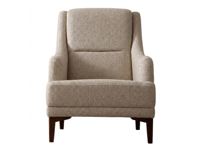 Wohnzimmer Sessel Moderner Stil Beige Holzgestell Weiches Kopfteil