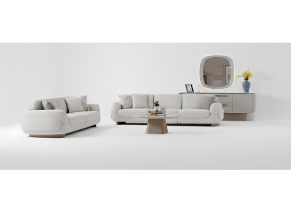 Wohnzimmer-Set Sofa Unterer Block Oberer Block Couchtisch Weiß Farbe