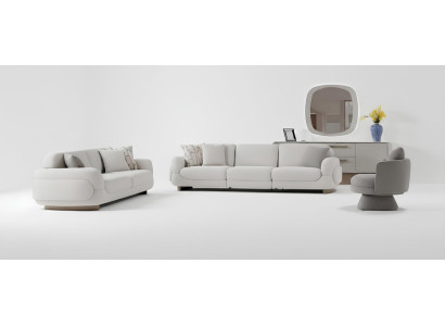 Wohnzimmer-Set Sofa Sessel Unterer Block Oberer Block Weiße Modular