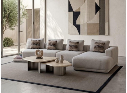 Wohnzimmer Sofa Moderner Stil Beige Lang Entspannend Komfortabel