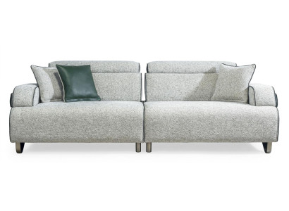 3 Sitzer Sofa Stoffbezug Holzgestell mittlere Festigkeit Kissen Neu