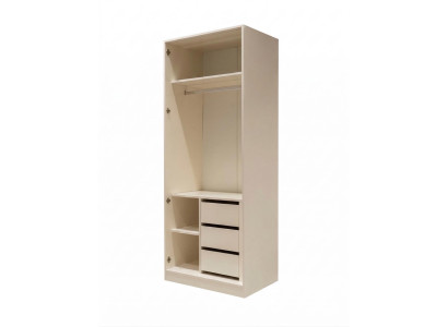 2turiger  Kleiderschrank mit Schubladen Beige Moderner Stil Funktional