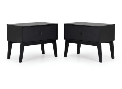 2x Nachttisch Schwarz Modern Stil Bequem Holz Stilvoll Ästhetisch