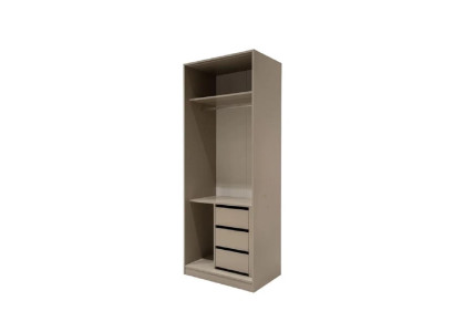 2turiger  Kleiderschrank mit Schubladen Beige Moderner Stil Funktional