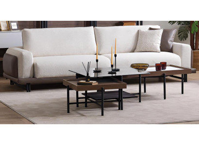 Wohnzimmer-Set: 4-Sitzer Sofa & 3er Couchtisch-Set Modernes Design