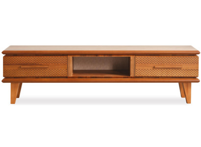 Wohnzimmer TV-Ständer Holz Natur TV-Möbel Braun Elegant Stilvoll Neu