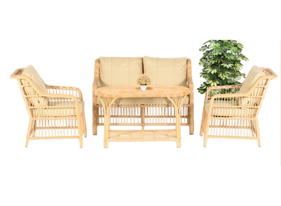 4tlg. Set Garten Möbel Sitzmöbel Sofagarnitur Terrasse Tisch Sofa Couch Modern
