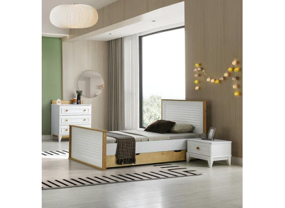 Garnitur Bett Schlafzimmer Kinderzimmer Set Möbel 3tlg Holz Garnitur Komplett