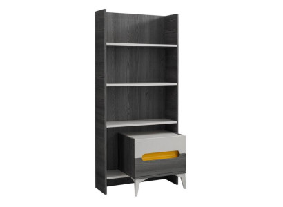 Bücherregal Grau Regal Schrank Holz für Kinderzimmer Jugendzimmer Möbel