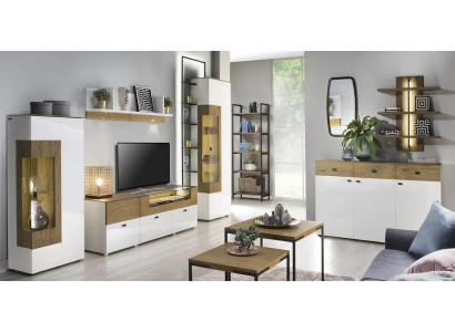 Wohnzimmer Wohnwand Modern Luxuriöses TV-Lowboard Komplett Set 6tlg