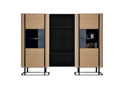 Wohnwand Designer Möbel Set 3 tlg Luxuriöses Einrichtung 2x Vitrine