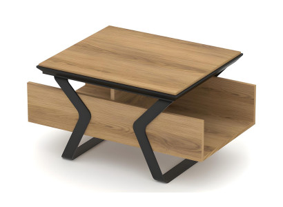 Designer Couchtisch Beistelltisch Holztisch Mit Stauraum Metallbeine