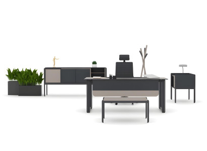 Arbeitszimmer Set Schreibtisch Büroschrank Kommode Couchtisch Antrazhit
