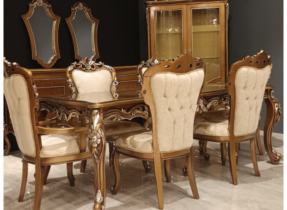 Design Esszimmer Komplett Esstisch + 6x Stühle Klassisch Möbel Holztisch Sofort