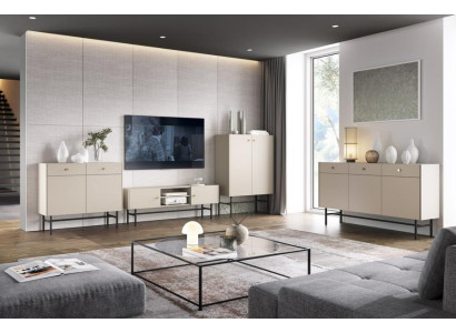 Wohnzimmer Wohnwand Sideboard 2x Kommode Möbel Holzmöbel TV-Lowboard Set