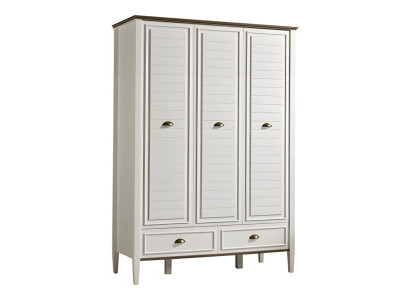 Weißer Holzschrank modern, geräumig, stilvoll für Schlafzimmer