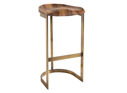 Brauner Holz Barstuhl Elegant Modern Sitzhocker für Wohnzimmer