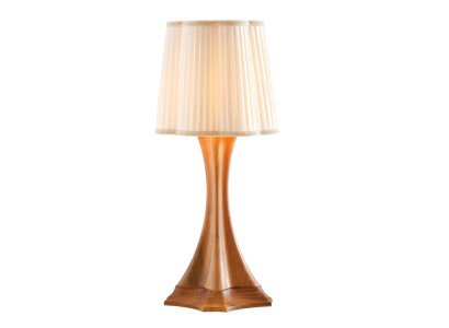 Braune Holzlampe modern, stilvoll, gemütlich