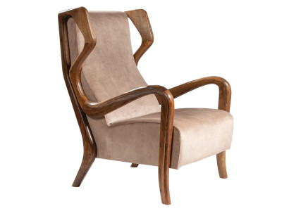 Eleganter brauner Stoffsessel im modernen Design
